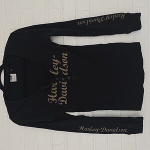 Harley Davidson Henley Tee Size L Cotton